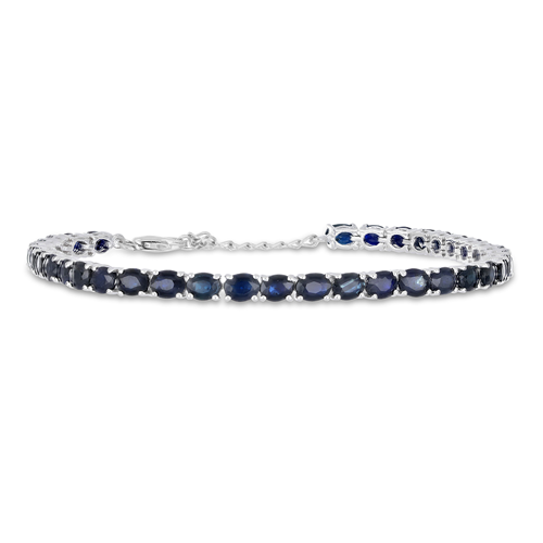 AUSTRALIAN BLUE SAPPHIRE GEMSTONE BRACELET IN STERLING SILVER